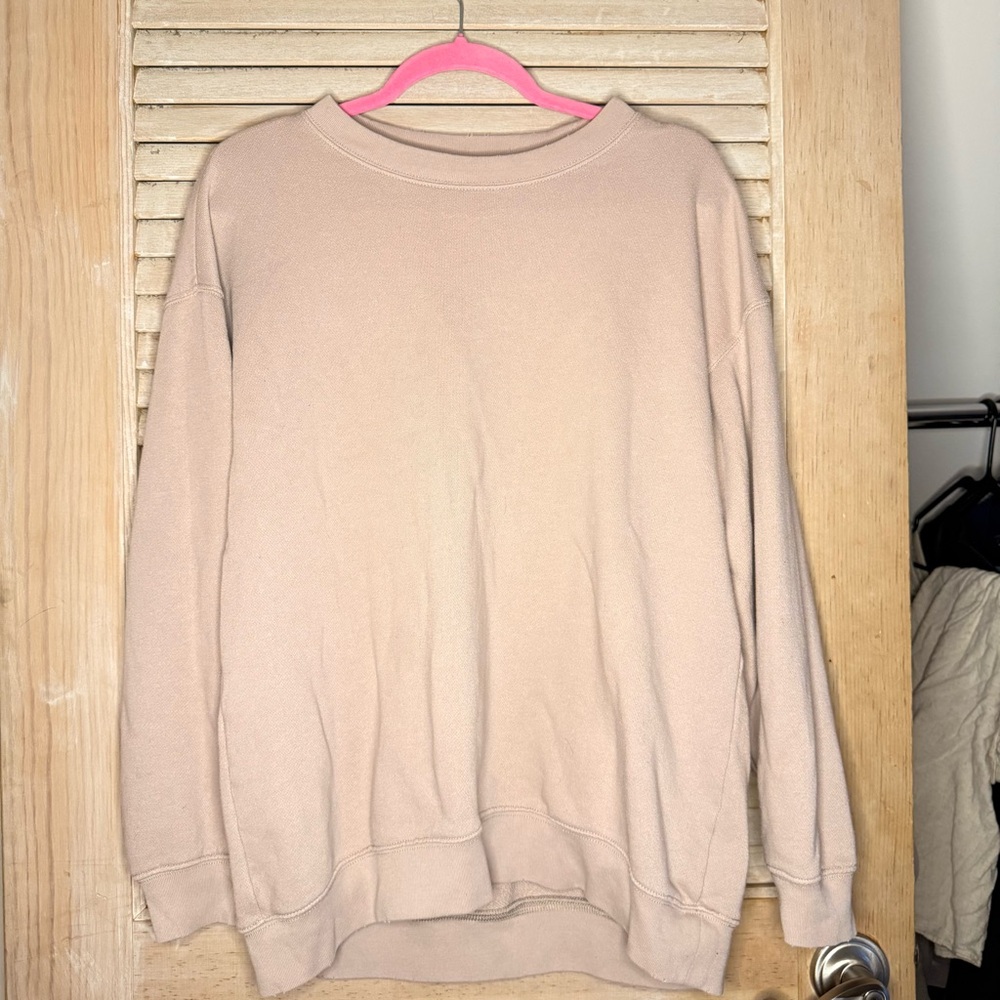 121 Aerie Tan Crewneck- Size M OVERSIZED